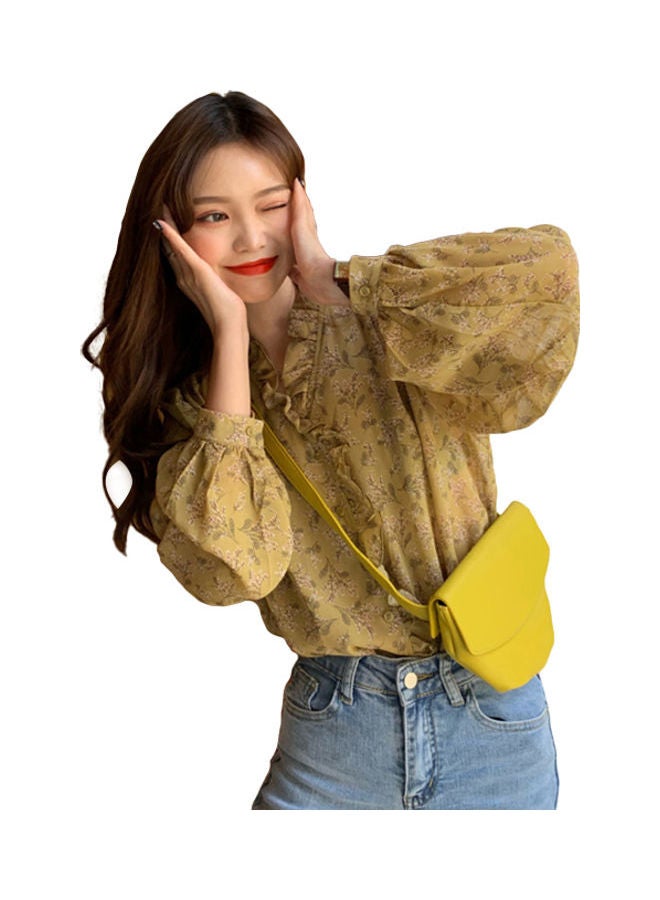 Floral Printed Top Yellow  - Image 1