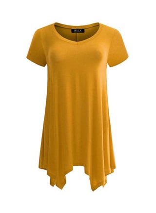 Solid Pattern Tunic Yellow