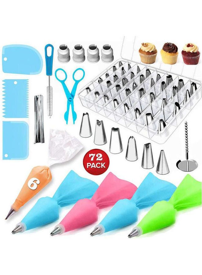 آن فش مجموعة أدوات خبز وتزيين الكيك مكونة من 72 قطعة متعدد الألوان 19x13x3.5سم - Image 1