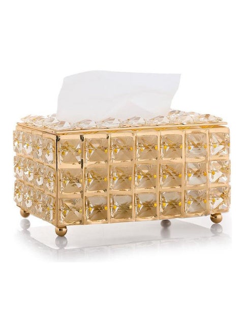 Tissue Storage Box Gold 19x11x10cm