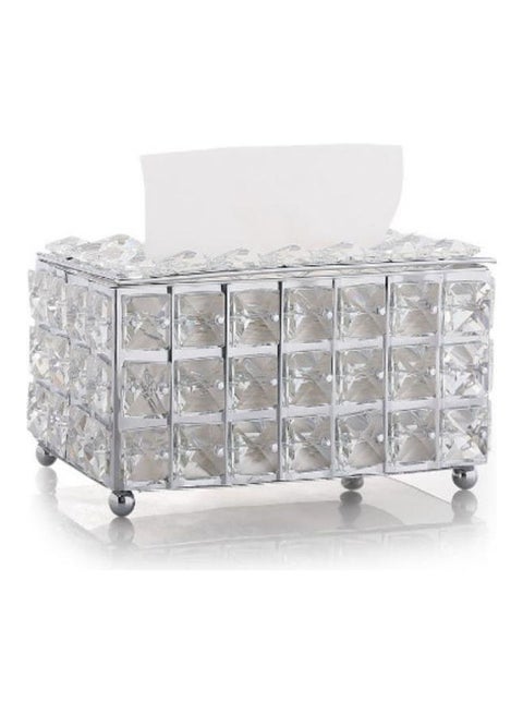 Tissue Storage Box Silver 19x11x10cm