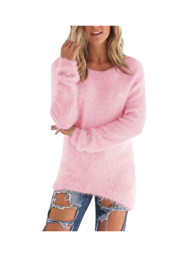 Long Sleeve Sweater Tops for Women Pink  - Image 4