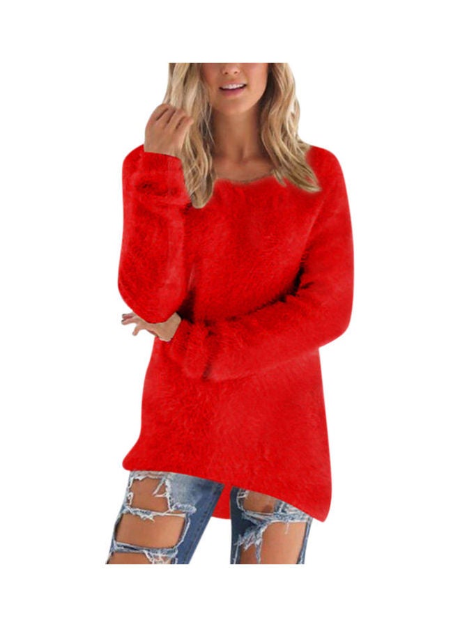 Long Sleeve Sweater Tops for Women red  - Image 4