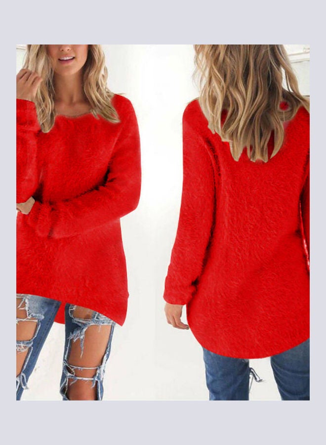 Long Sleeve Sweater Tops for Women red  - Image 3