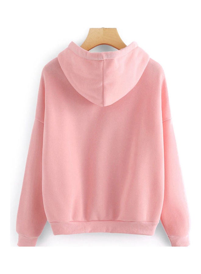 Heart-Shaped Loose Hoodie Pink - Image 2