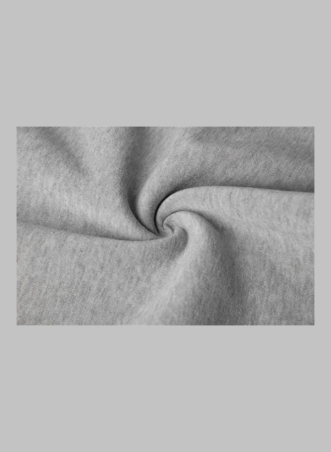 Cute Letter Printing Cat Ears Hooded Pullover Grey - Image 4