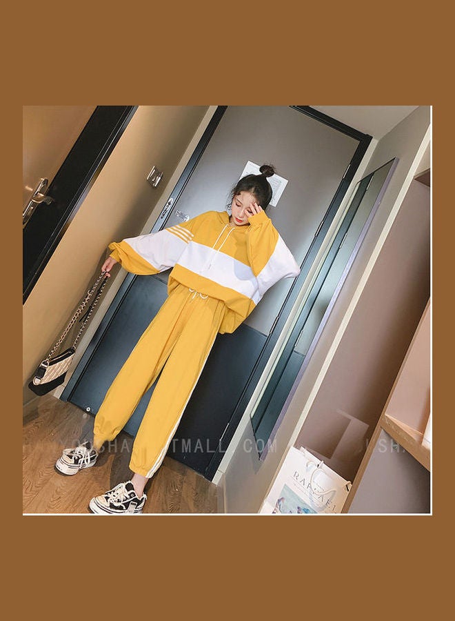 Autumn Outfit Two Piece Sportswear Suit Yellow  - Image 1