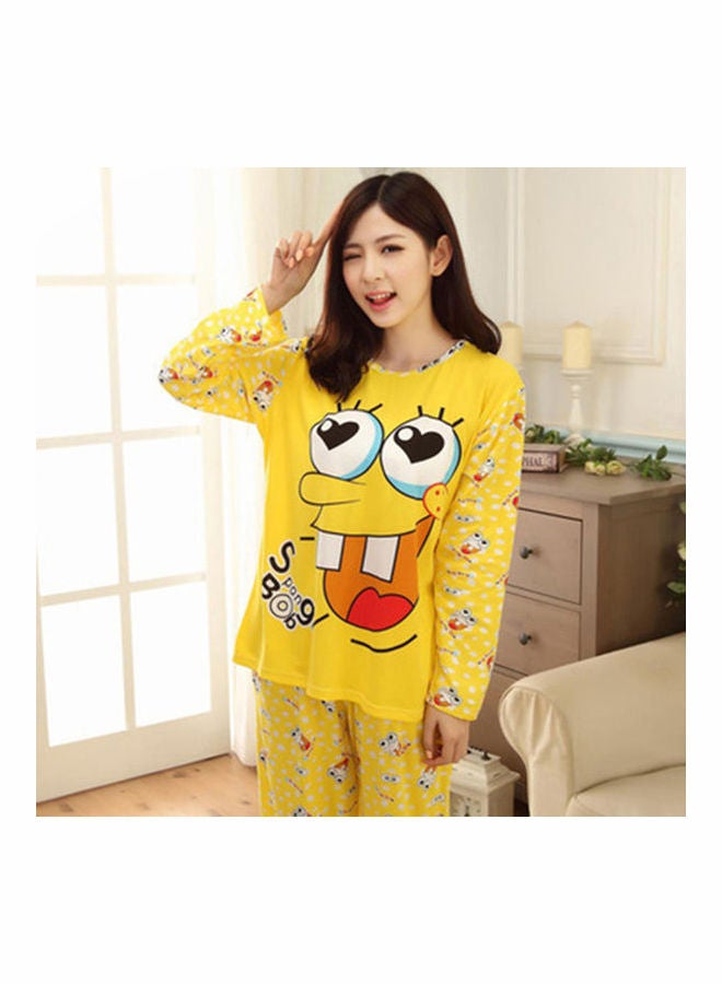 Autumn  Pajama Set for Homewear Yellow - Image 2