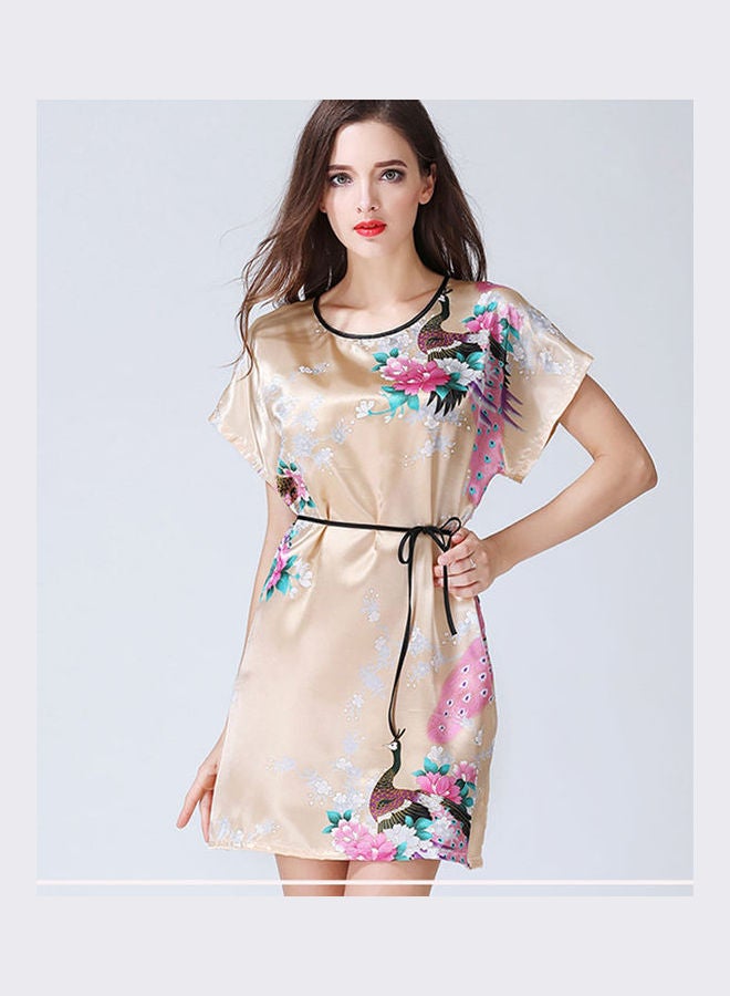 رداء نوم قصير بطبعة زهور