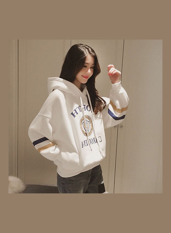 Women Autumn Winter Loose Sweatshirt White - Image 1