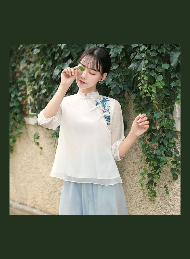 Embroidered Blouses White - Image 2