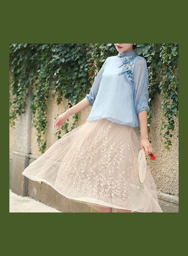 Embroidered Blouses Sky Blue - Image 4