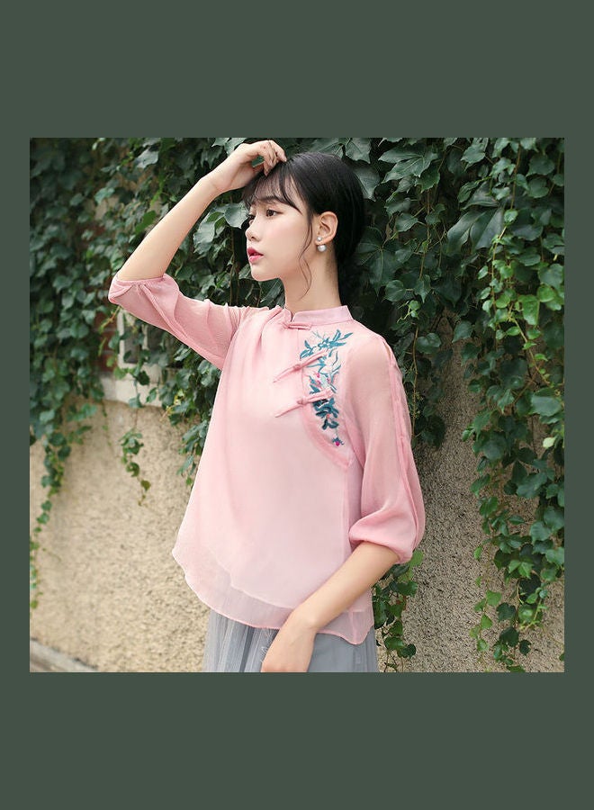 Embroidered Blouses Pink - Image 1