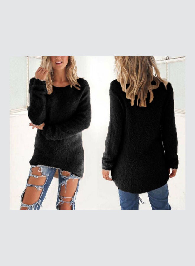 Long Sleeve Sweater Tops for Women black  - Image 3