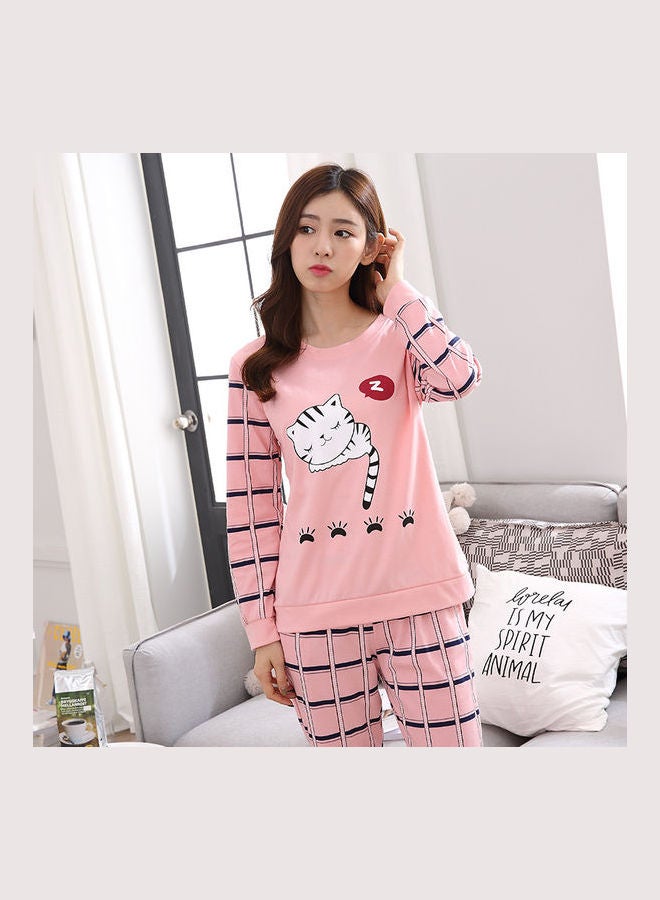Cute Cartoon Long Sleeved Winter Suit pink - Image 5