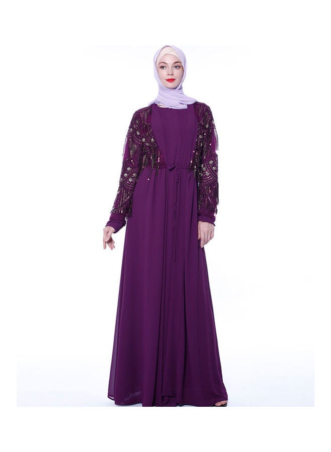 فستان رداء عربي تركي أرجواني - Image 1