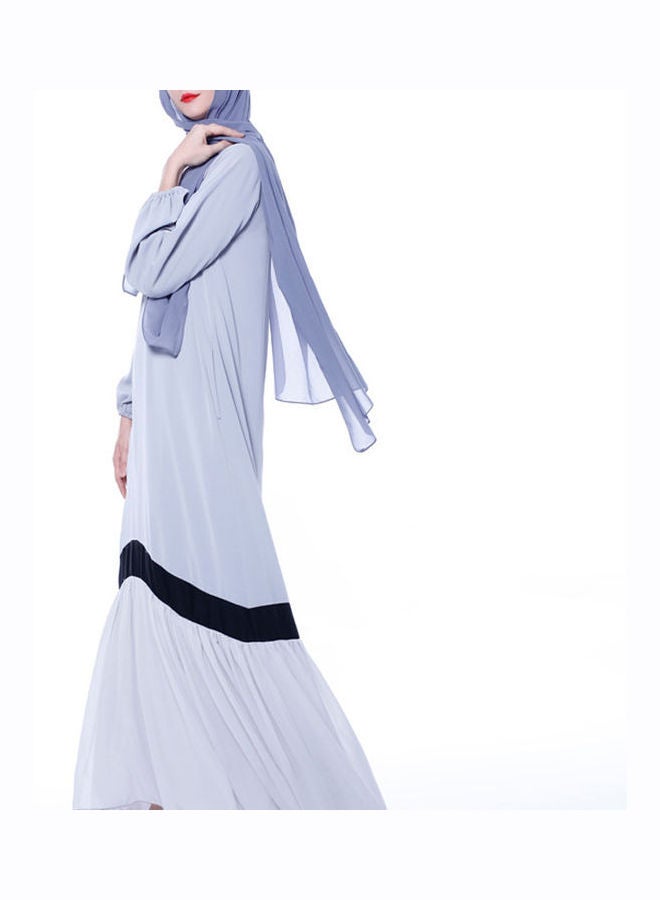 عباية سادة بأكمام طويلة أزرق فاتح/أسود  - Image 3