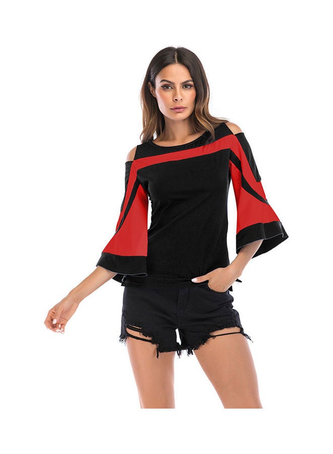 Colorblock T-Shirt Red/Black - Image 3