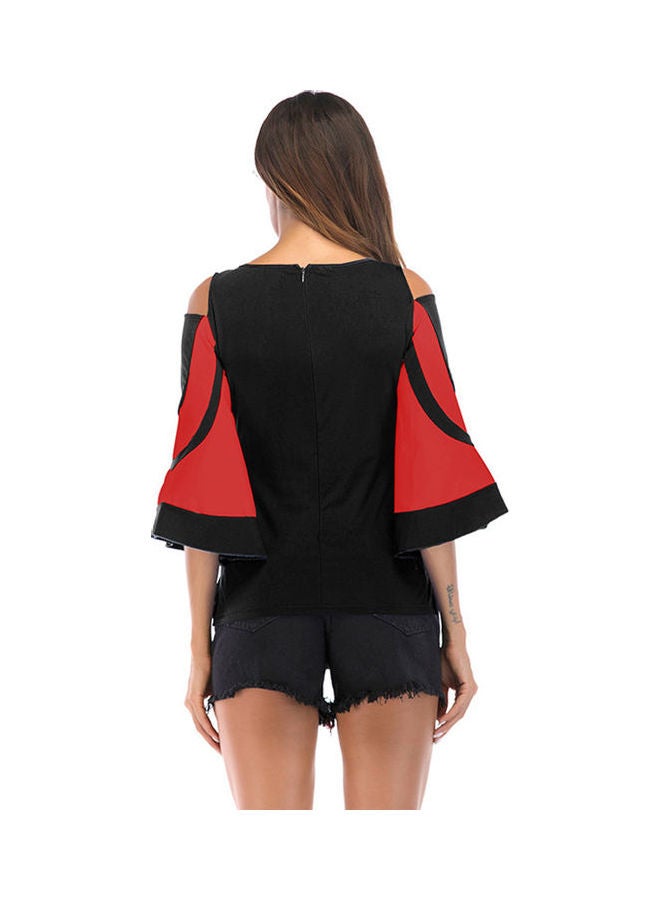 Colorblock T-Shirt Red/Black - Image 4