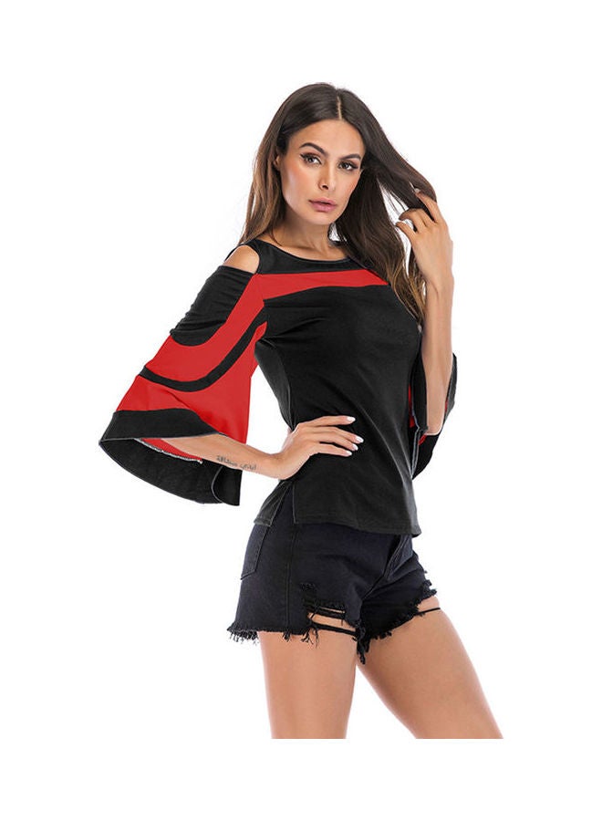 Colorblock T-Shirt Red/Black - Image 2
