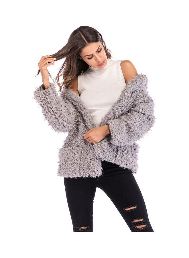 Generic - Long Sleeves Hooded Jacket Grey - Image 1