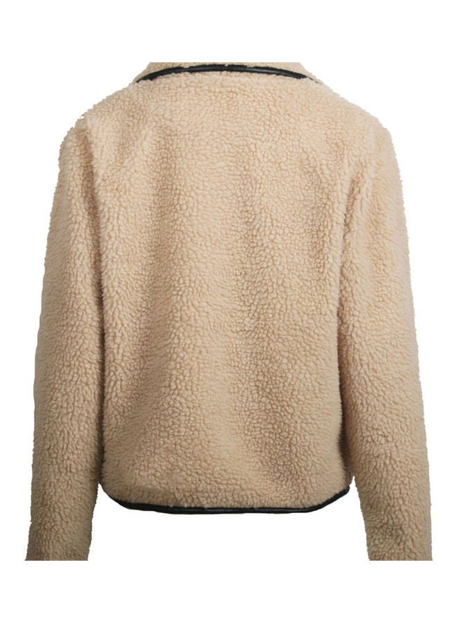 Generic - Woman's Imitation Fur Winter Coat Khaki - Image 1