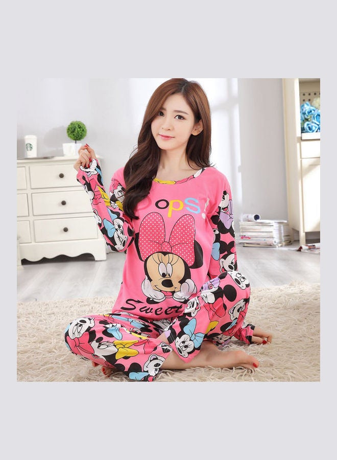 Autumn Winter Pajama Set for Homewear Pink
