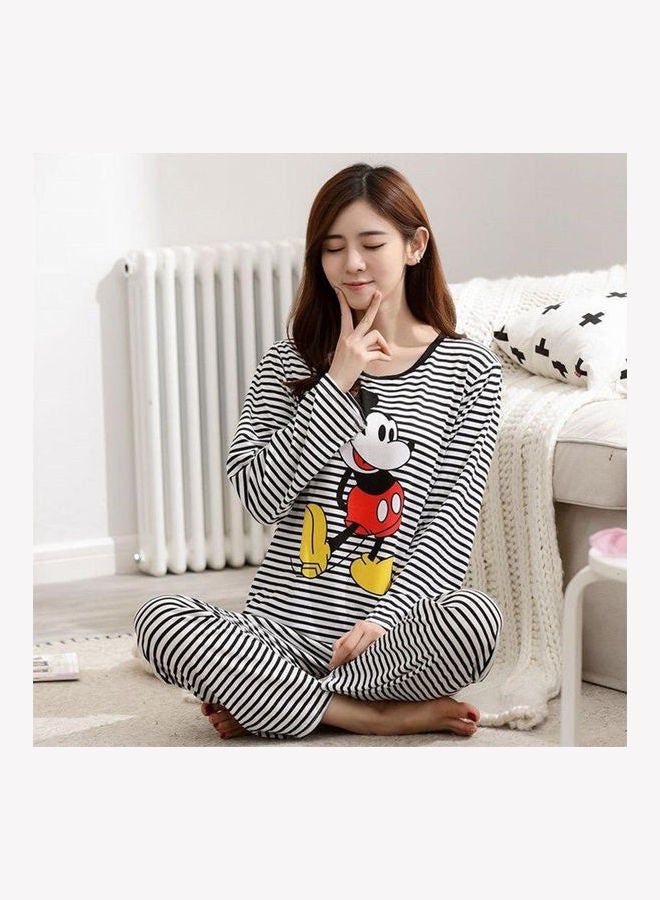Autumn Winter Pajama Set for Homewear Black - Image 3