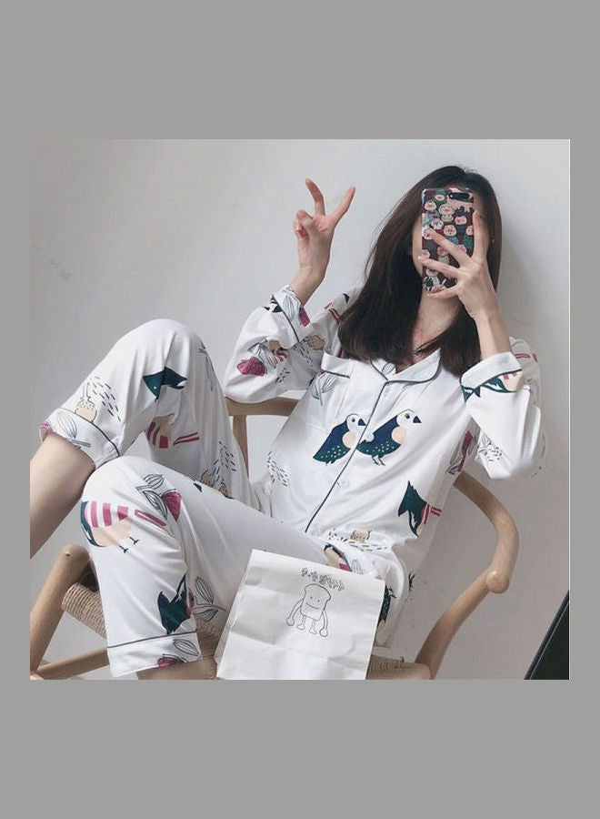 Cartoon Printed Long Sleeve Top And Pants multicolor  - Image 1