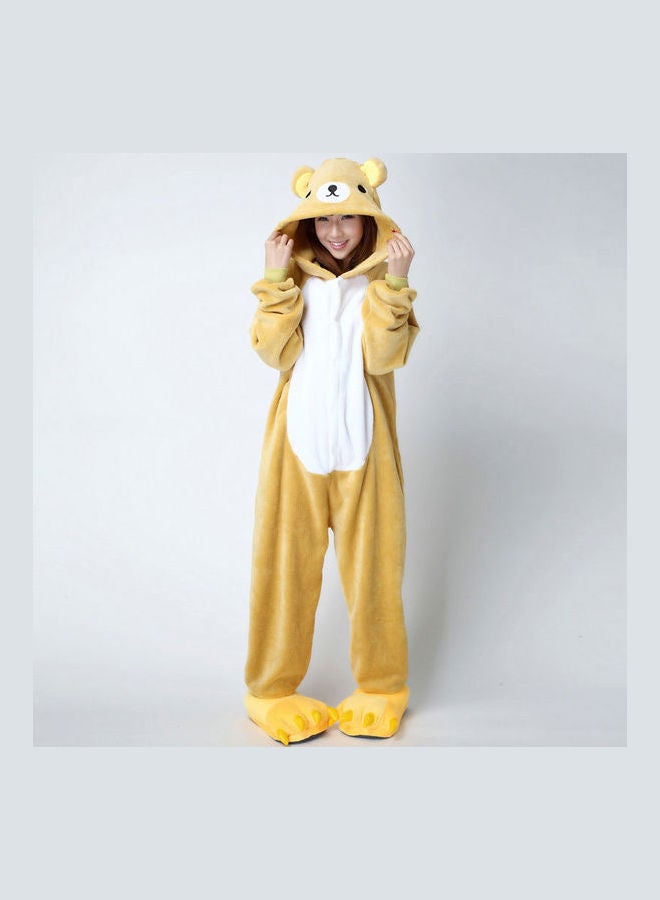 جمبسوت من الفلانيل بأكمام طويلة على شكل حيوان كرتوني إيزي بير