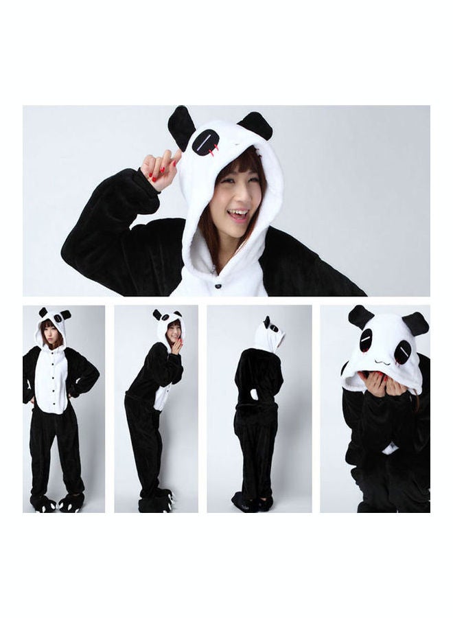 جمبسوت من الفلانيل بأكمام طويلة على شكل حيوان كرتوني باندا - Image 2