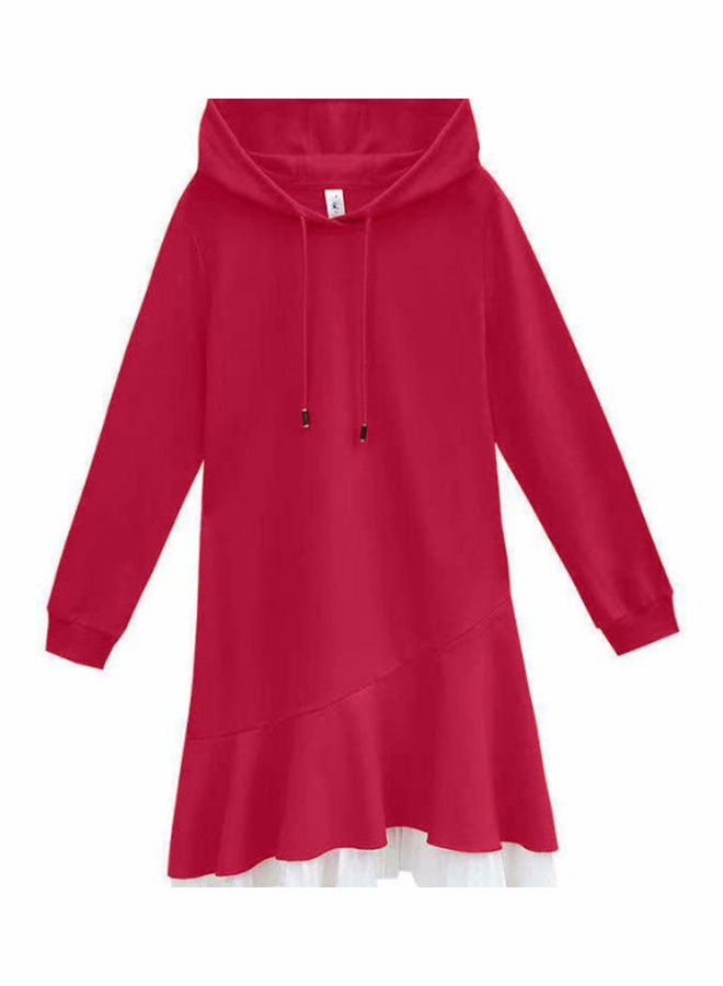 Falbala Hoodie Dress red - Image 3