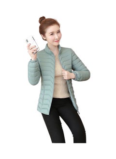 Winter Stand Collar Coat for Women Green