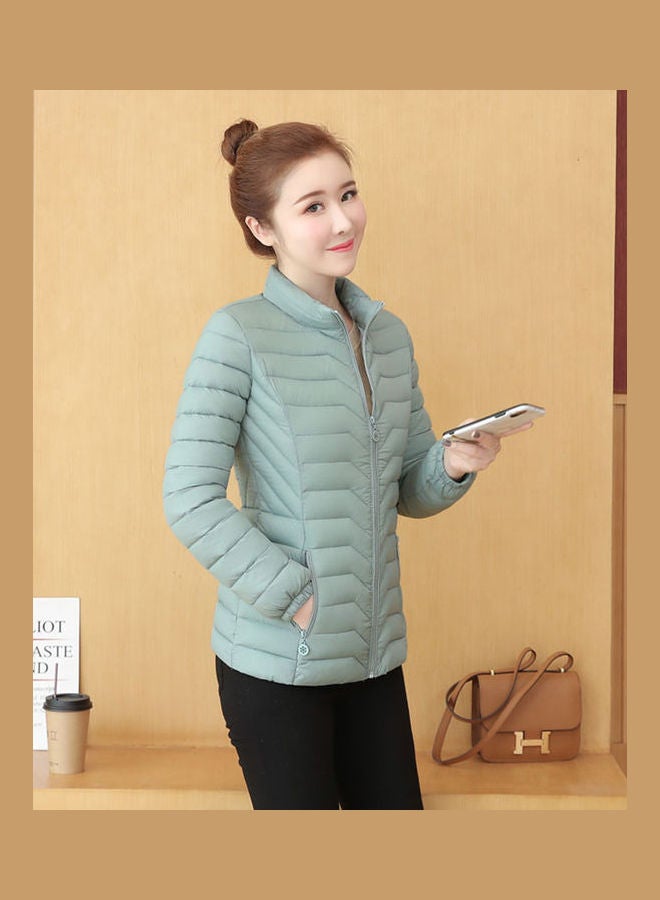 Generic - Winter Stand Collar Coat for Women Green - Image 1