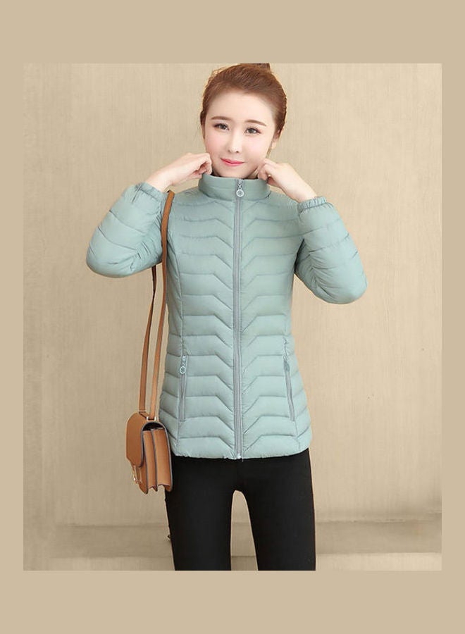 Generic - Winter Stand Collar Coat for Women Green - Image 1