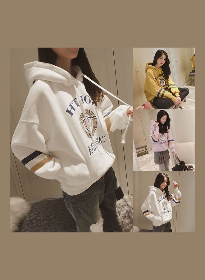 Drawstring Loose Design Hoodie yellow - Image 5