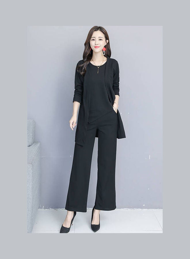 Women Autumn Winter Fashion Simple Print Three Piece Suit caramel - Image 5