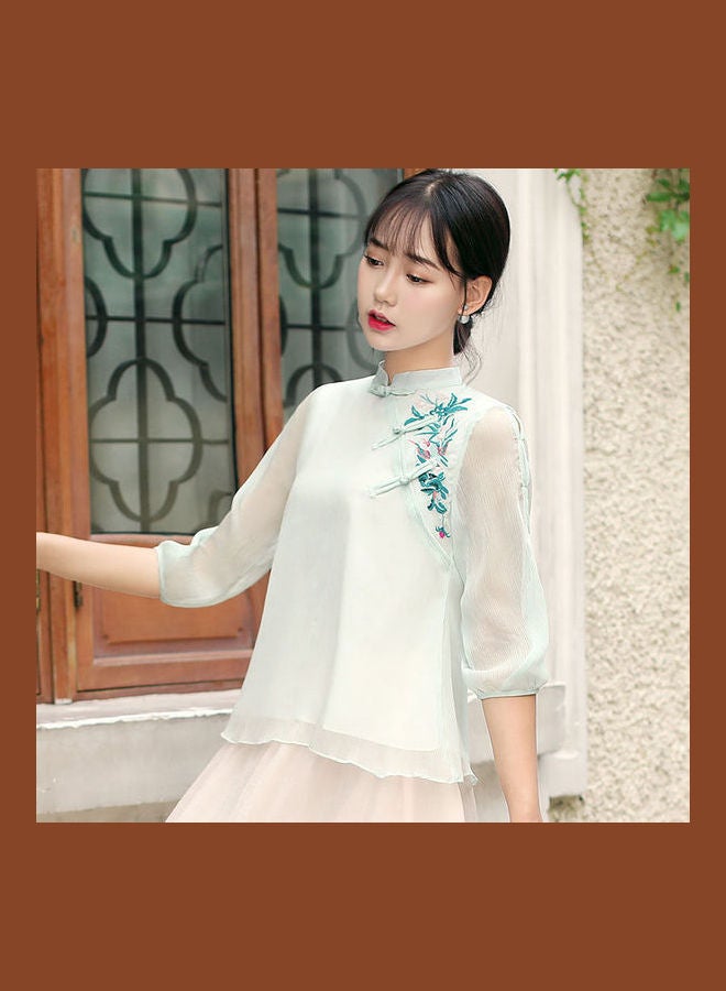 Embroidered Blouses Creamy White - Image 2
