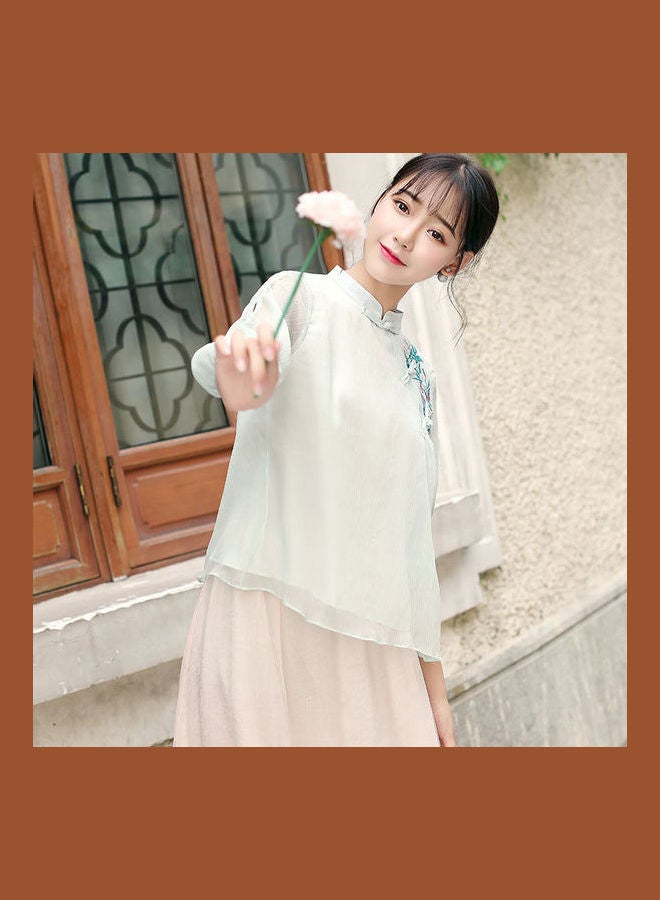 Embroidered Blouses Creamy White - Image 3