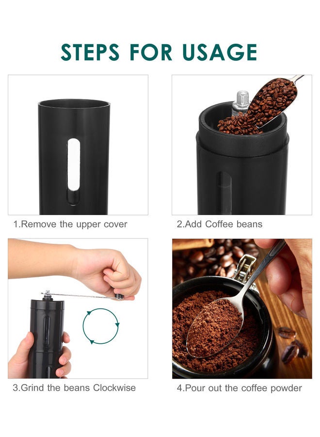 Mini Hand Grinder Coffee Machine Black 22x6x7cm - Image 4