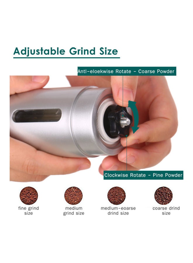 Mini Hand Grinder Coffee Machine Silver 22x6x7cm - Image 4