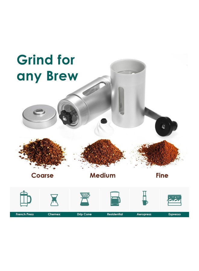 Mini Hand Grinder Coffee Machine Silver 22x6x7cm - Image 5