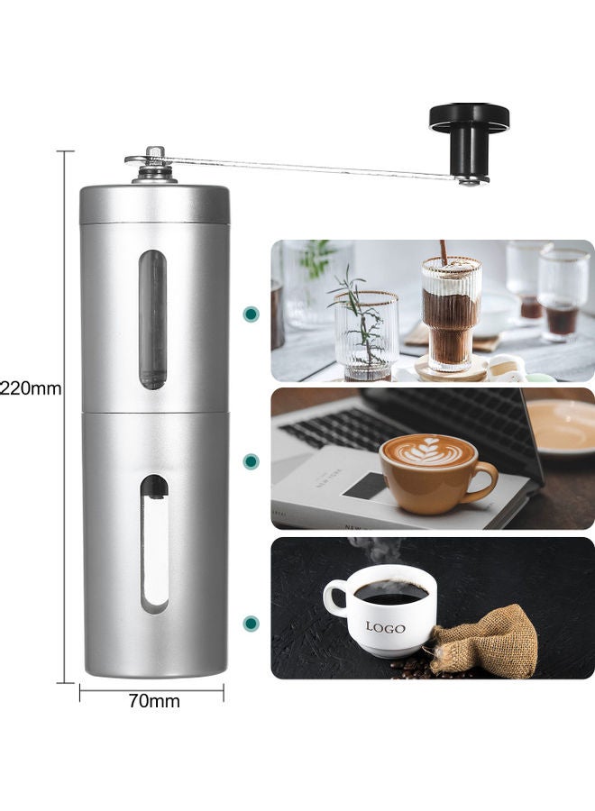 Mini Hand Grinder Coffee Machine Silver 22x6x7cm - Image 2