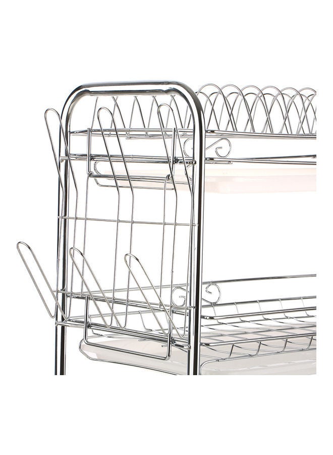 Three-Layer Snap-On Dish Rack Silver 49x18x25cm - Image 5