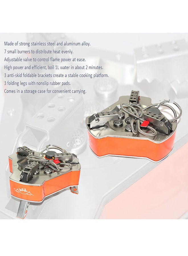 بي آر إس موقد غاز صغير بـ 7 شعلات 26.5x26.5x12.5سم - Image 5