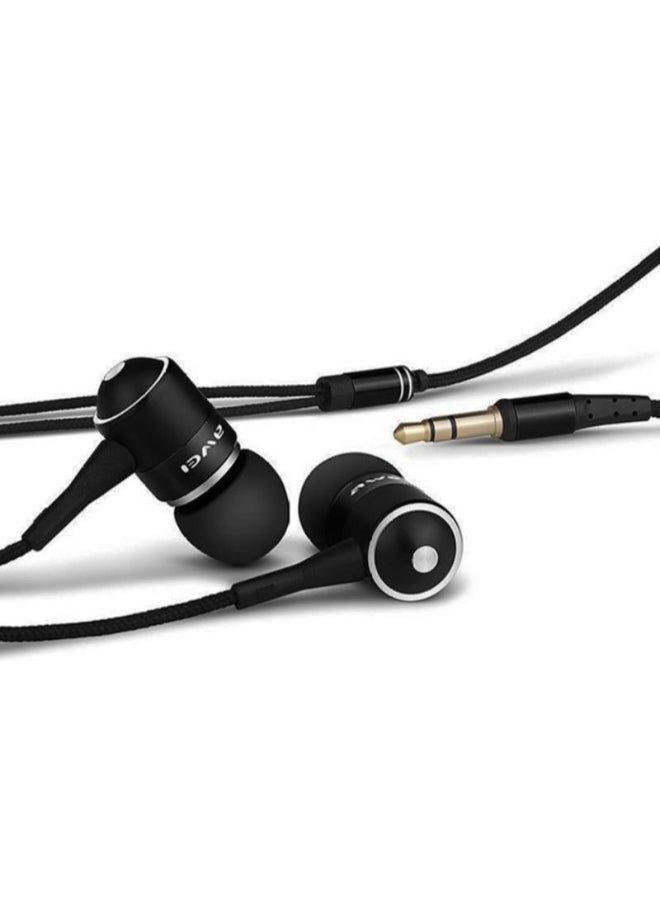 Awei In-Ear Wired Earphones With Microphones Black - Image 3