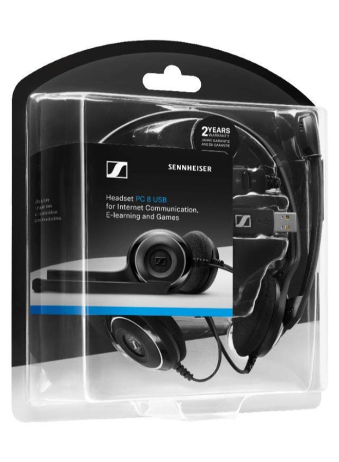 Sennheiser - PC 8 USB On-Ear Headset Black - Image 1