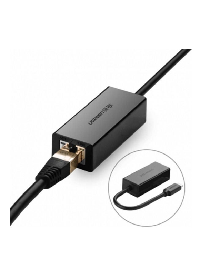 يو جرين - محول إيثرنت من USB Type C إلى 10/100 ميجابت في الثانية أسود - Image 1
