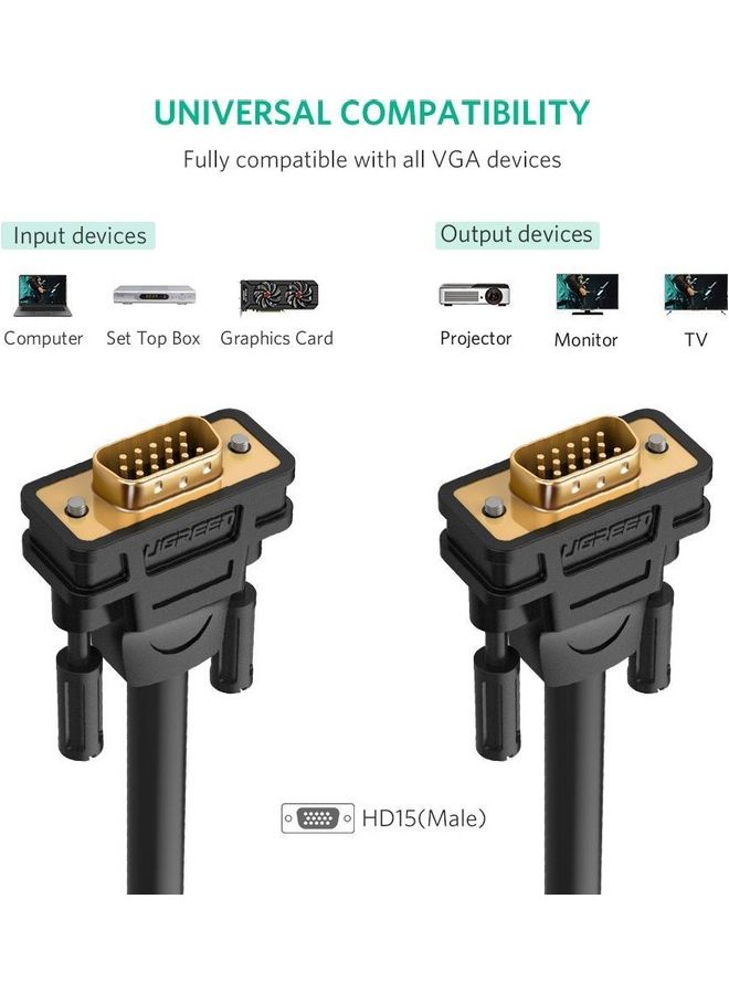 Ugreen VGA Male To Male Cable Black  - Image 2