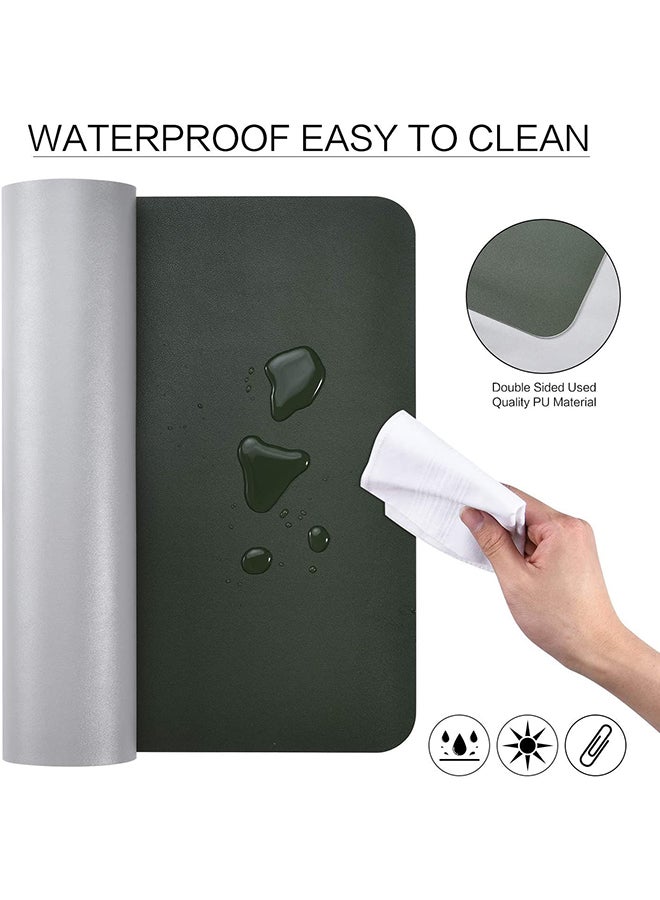 Multifunction Anti-Slip Desk Mouse Pad Green/Silver - Image 3
